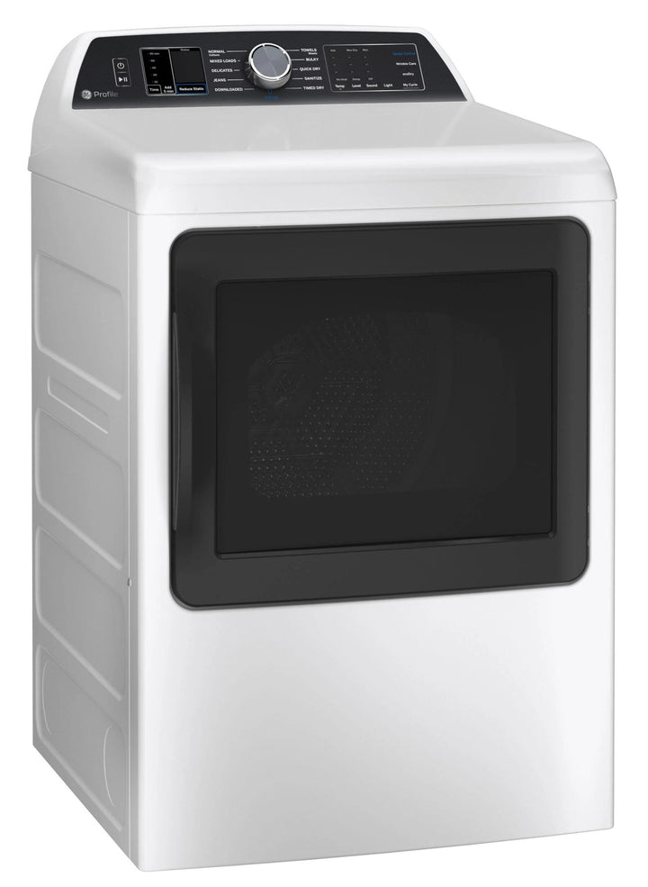 GE Profile 7.4 Cu. Ft. (IEC) Electric Dryer with Sanitize Cycle White