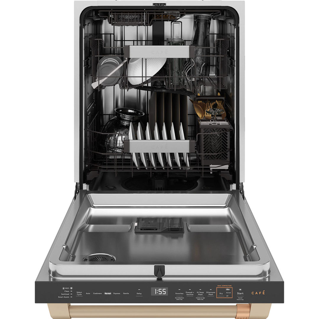 Café CustomFit Stainless Interior Dishwasher with UltraWash and Dual Convection UltraDry Matte White