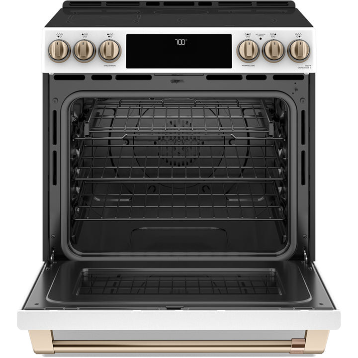 Café™ 30'' Slide-In Radiant Range with No-Preheat Air Fry Matte White
