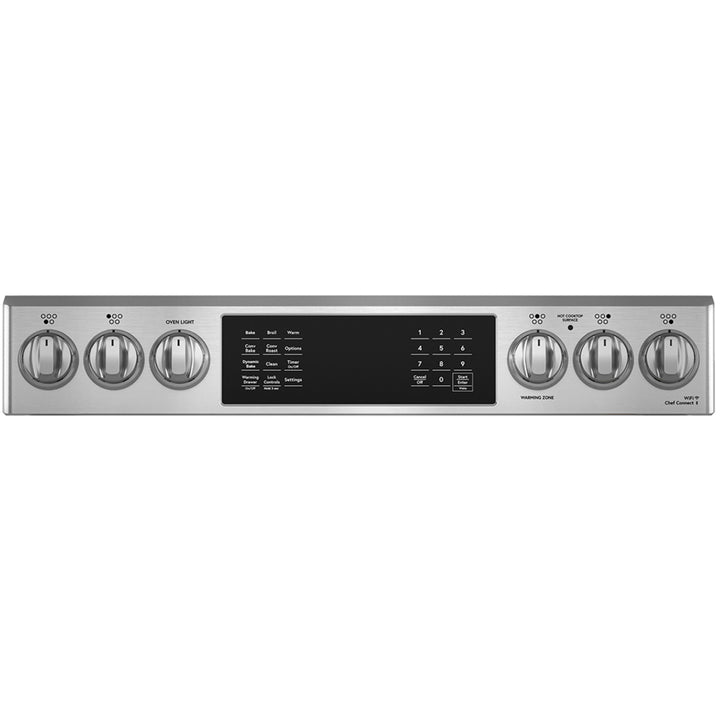 Café Slide-In Front Control Electric Range with Dynamic Bake, Warming Drawer and Stainless Steel Oven