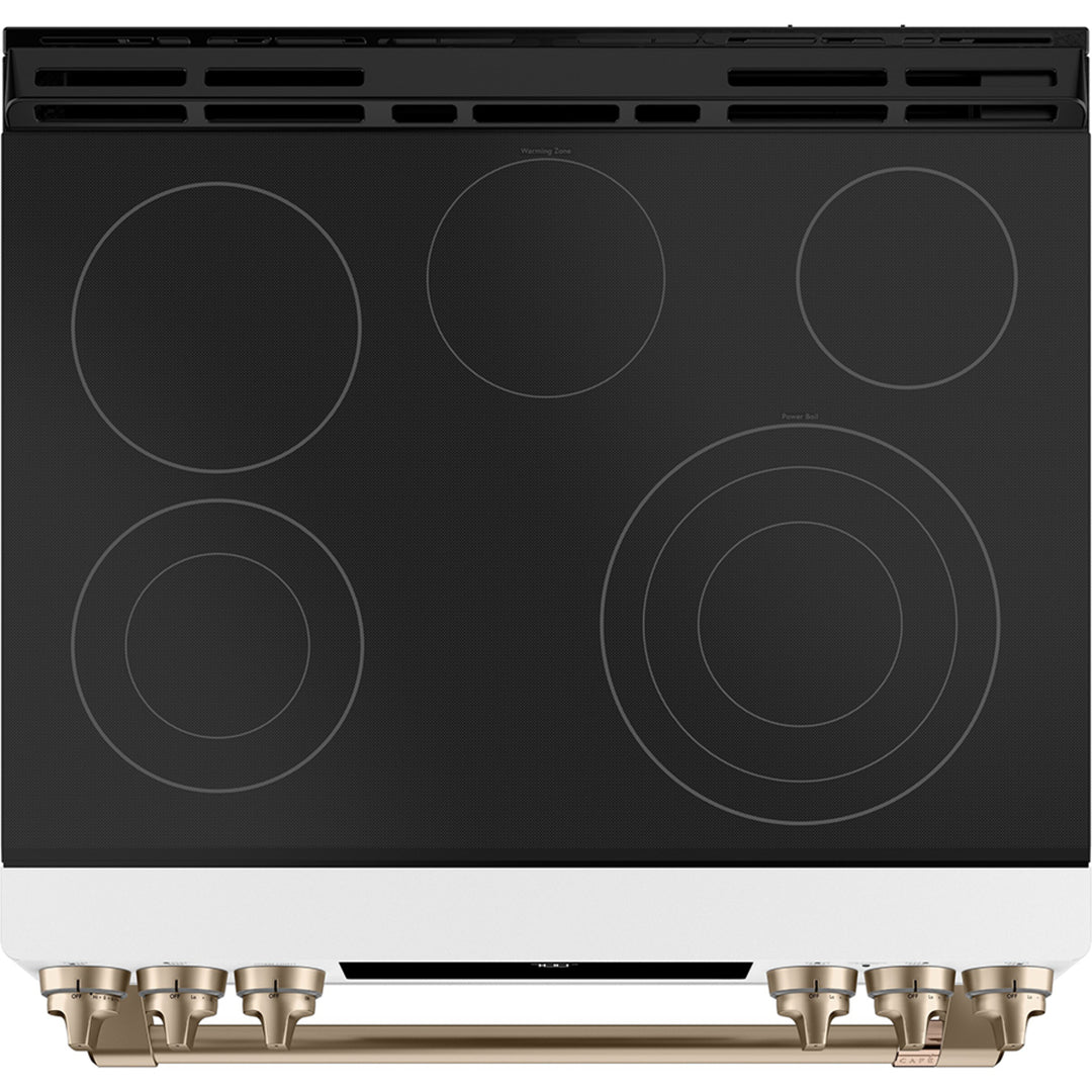 Café™ 30'' Slide-In Radiant Range with No-Preheat Air Fry Matte White