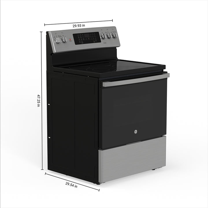 GE 30” Free-Standing Electric Convection Range with No-Preheat Air Fry
