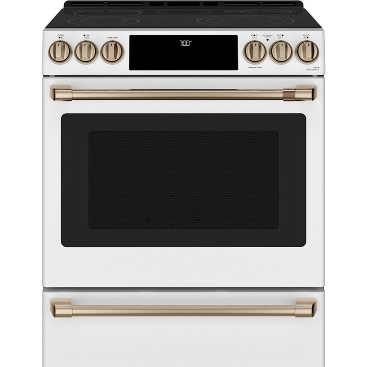 Café™ 30'' Slide-In Radiant Range with No-Preheat Air Fry Matte White