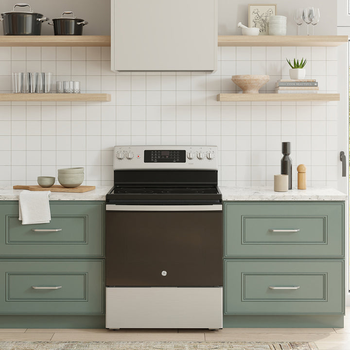 GE 30” Free-Standing Electric Convection Range with No-Preheat Air Fry