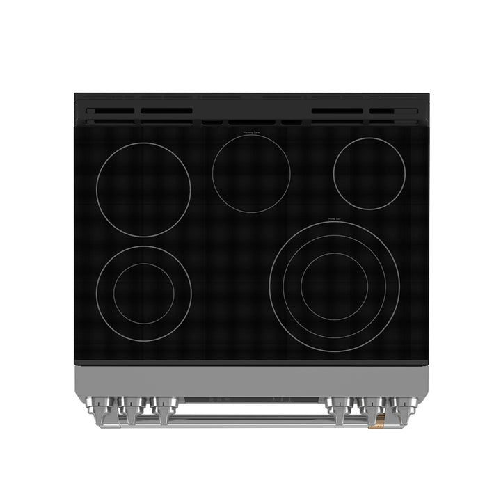 Café Slide-In Front Control Electric Range with Dynamic Bake, Warming Drawer and Stainless Steel Oven