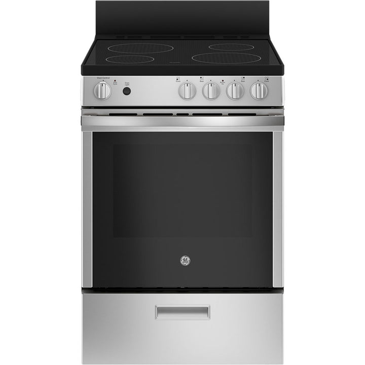 GE 24" Free Standing Range with Removable Storage Drawer Stainless Steel