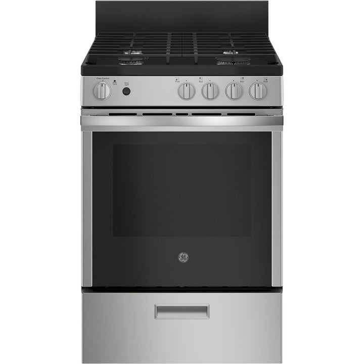 GE 24" Free Standing Range with Removable Storage Drawer Stainless Steel