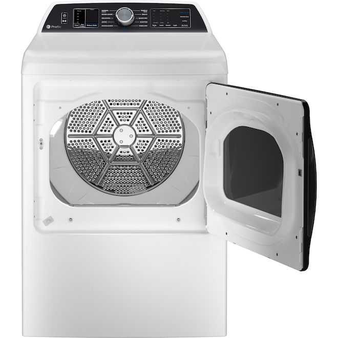 GE Profile 7.4 Cu. Ft. (IEC) Electric Dryer with Sanitize Cycle White