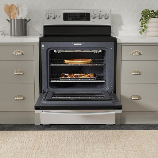 GE 30” Free-Standing Electric Convection Range with No-Preheat Air Fry