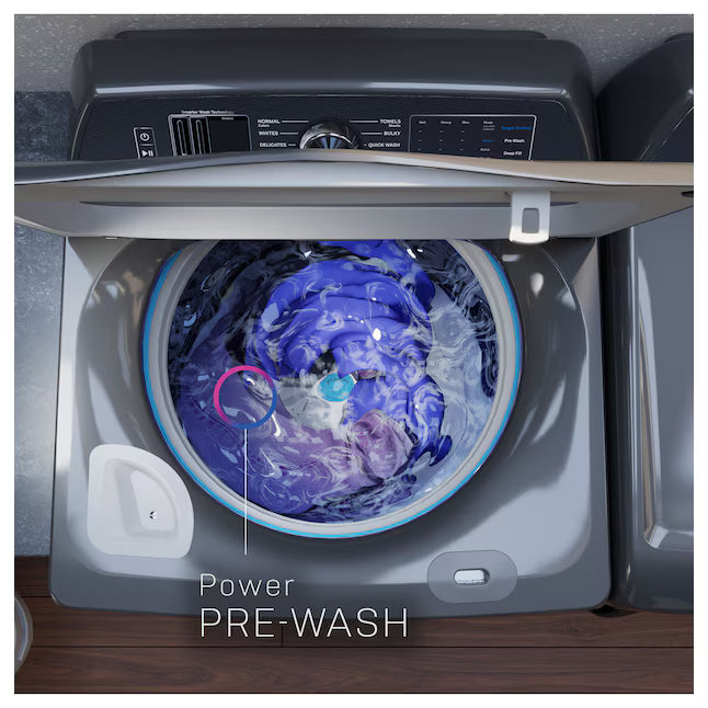 GE Profile 6.2 Cu Ft (IEC) Washer with Smarter Wash Technology Diamond Grey