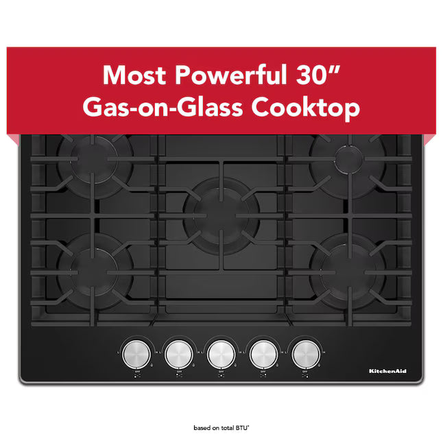KitchenAid 30" Gas-on-Glass Cooktop
