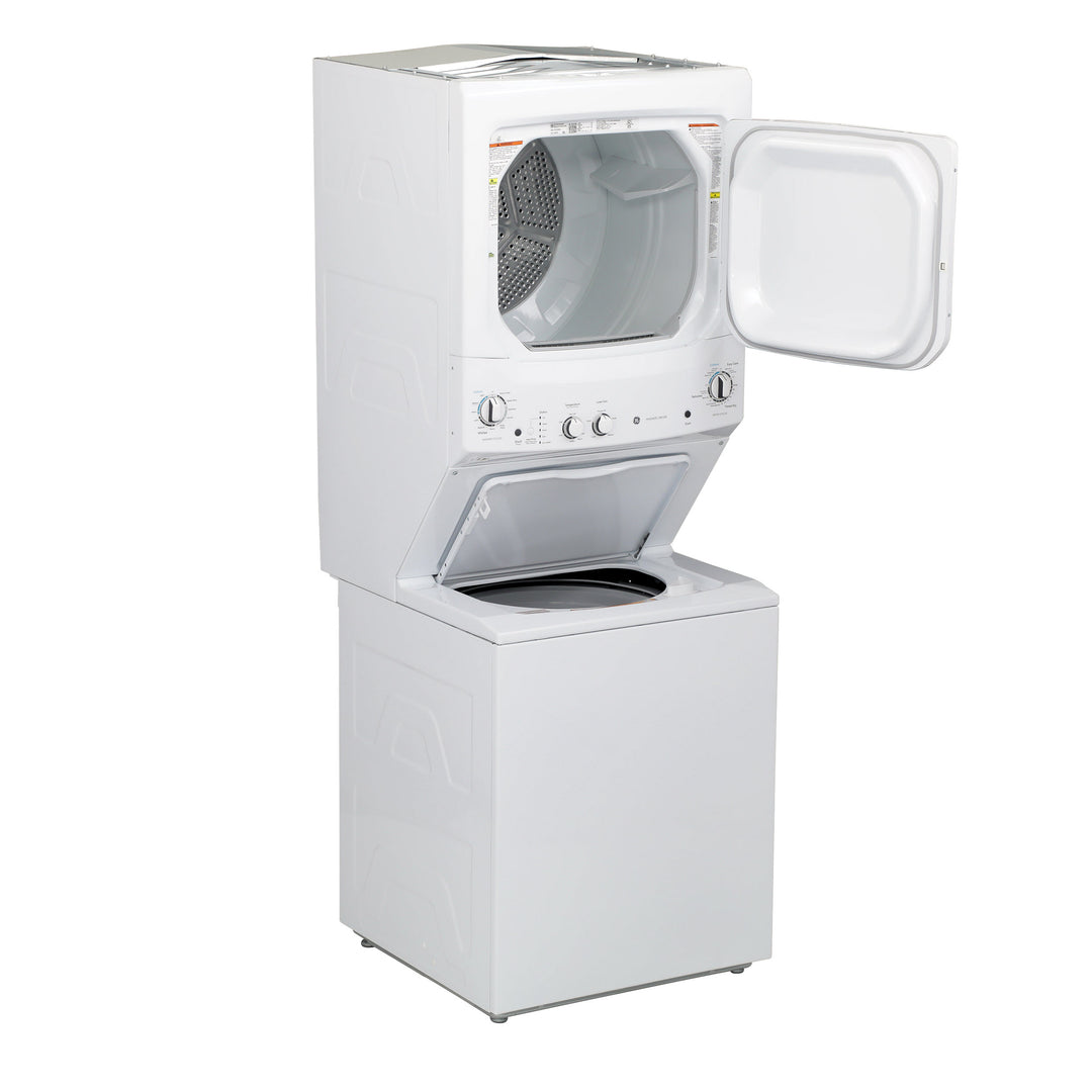 GE 27" Unitized Spacemaker Washer and Gas Dryer White