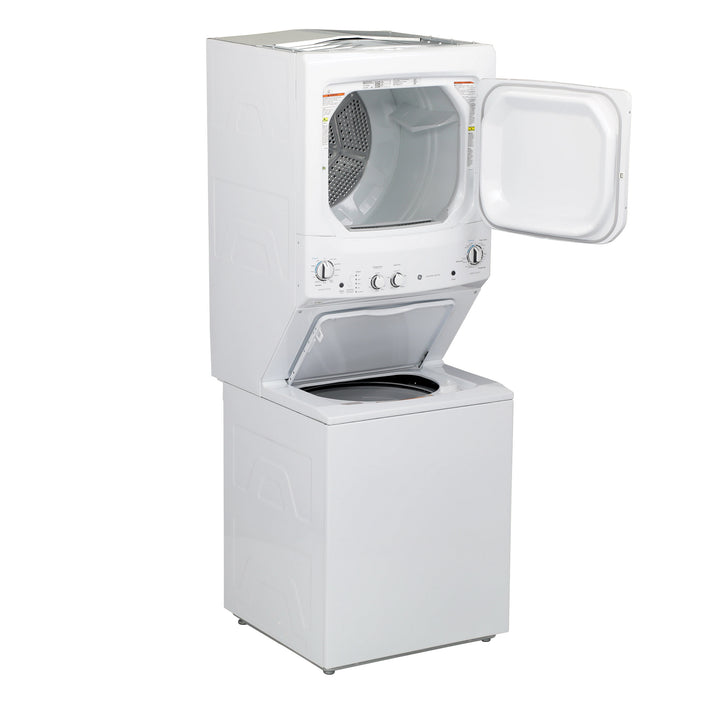 GE 27" Unitized Spacemaker Washer and Gas Dryer White