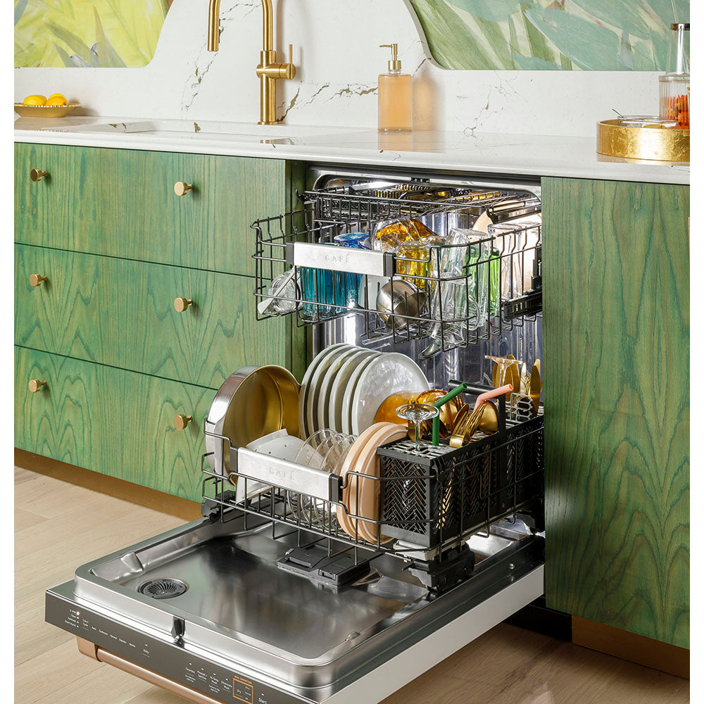 Café CustomFit Stainless Interior Dishwasher with UltraWash and Dual Convection UltraDry Matte White