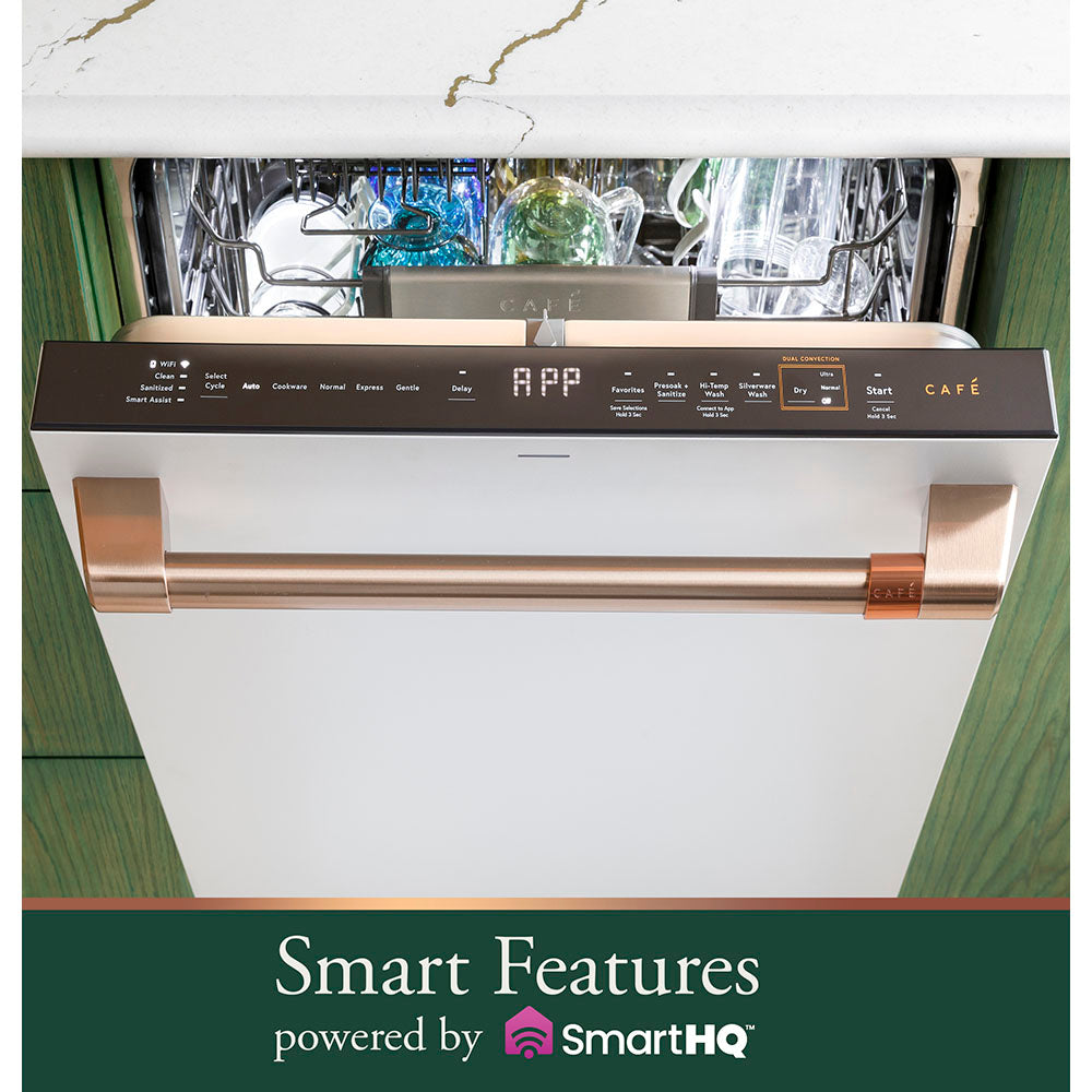 Café CustomFit Stainless Interior Dishwasher with UltraWash and Dual Convection UltraDry Matte White