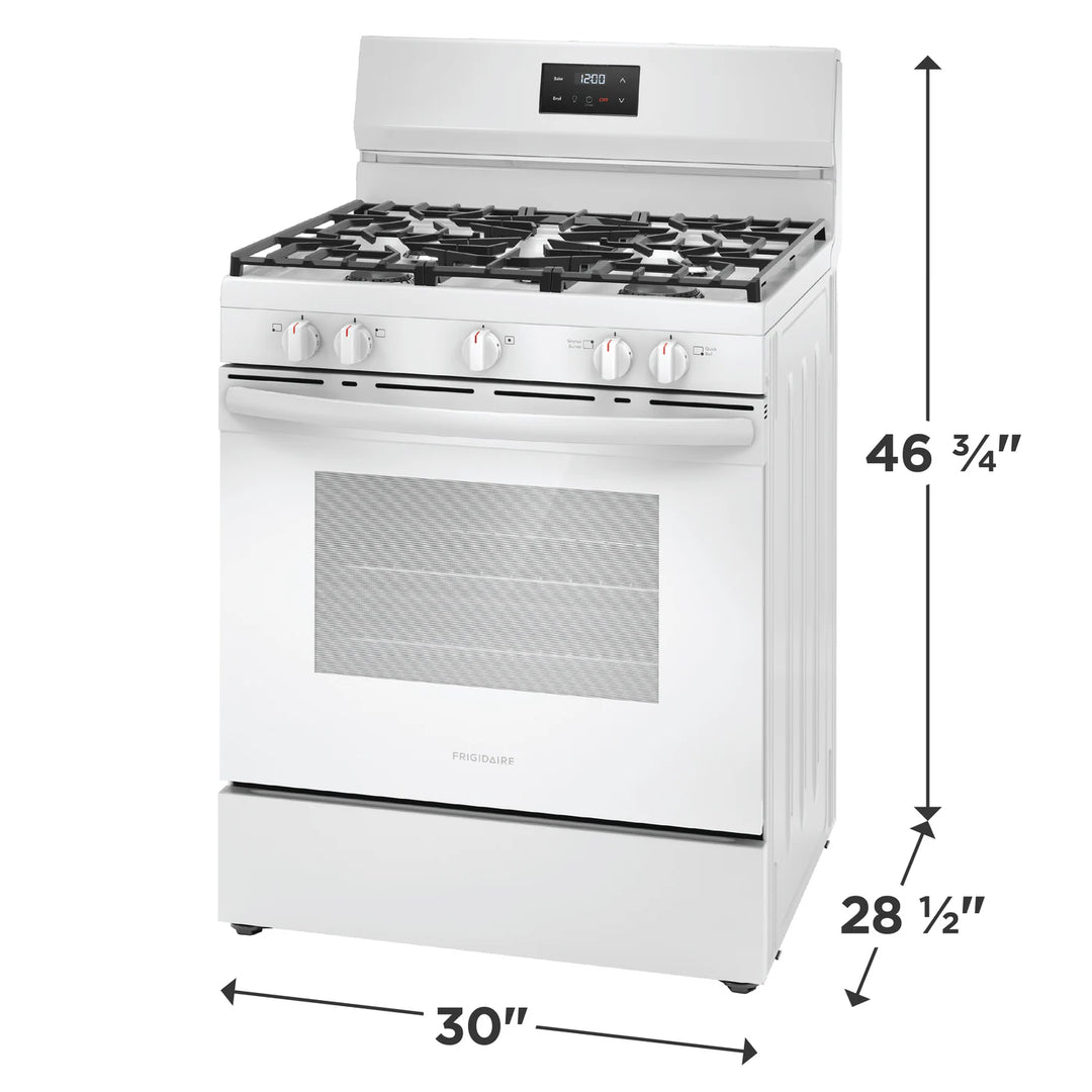 Frigidaire Gas Range 30", 5.1 Cu.Ft. 57,000 BTU