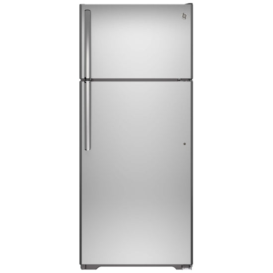GE Energy Star 18 Cu. Ft. Top-Freezer Refrigerator Stainless Steel