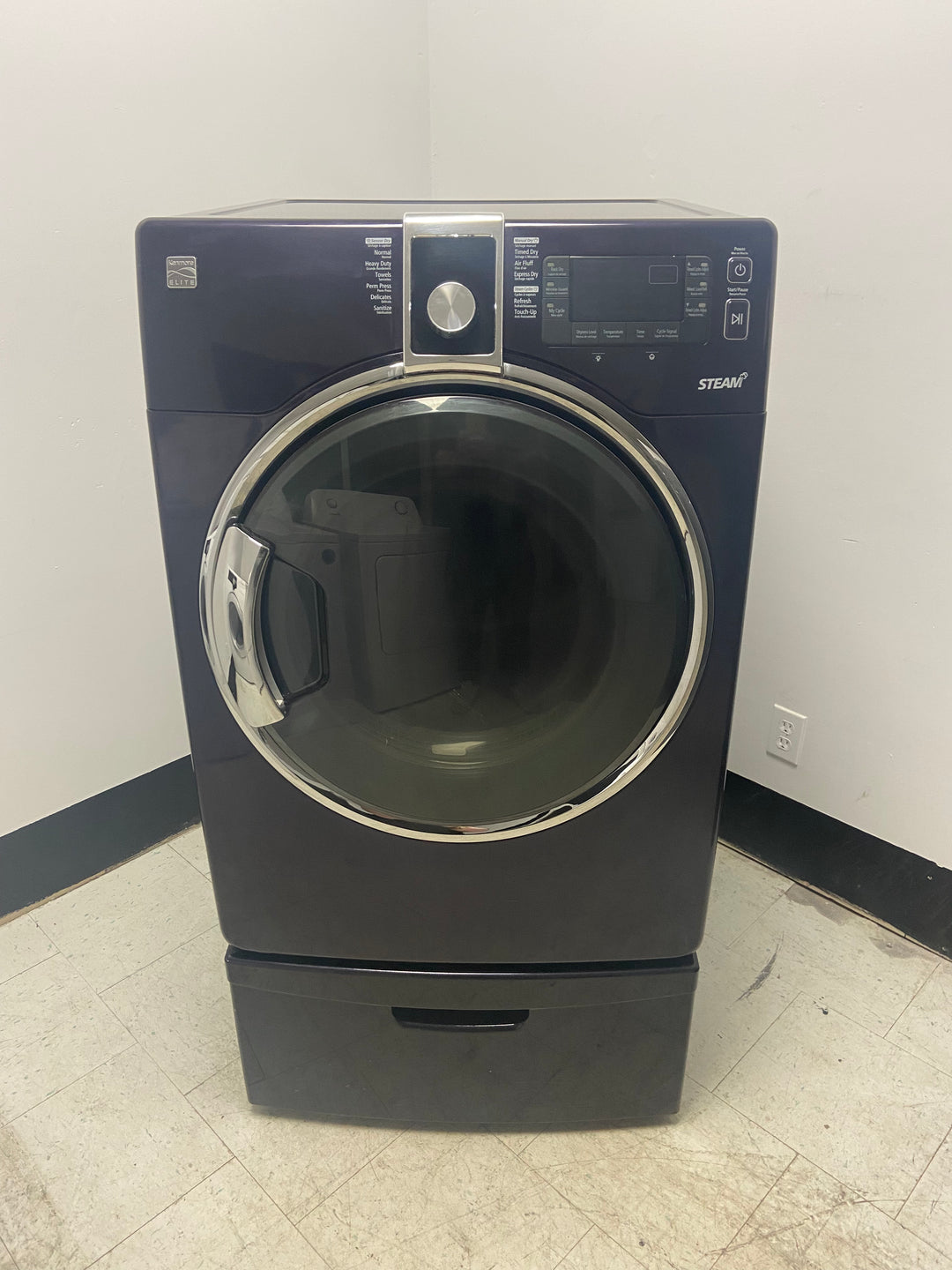 [USED] Kenmore Elite Front Load Dryer with Pedestal - Dark Purple