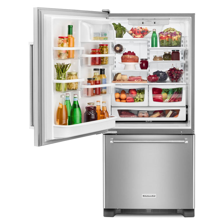 Kitchenaid® 19 cu.ft. 30-Inch Width Full Depth Non Dispense Bottom Mount Refrigerator