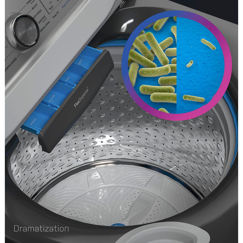 GE Profile 6.2 Cu Ft (IEC) Washer with Smarter Wash Technology Diamond Grey