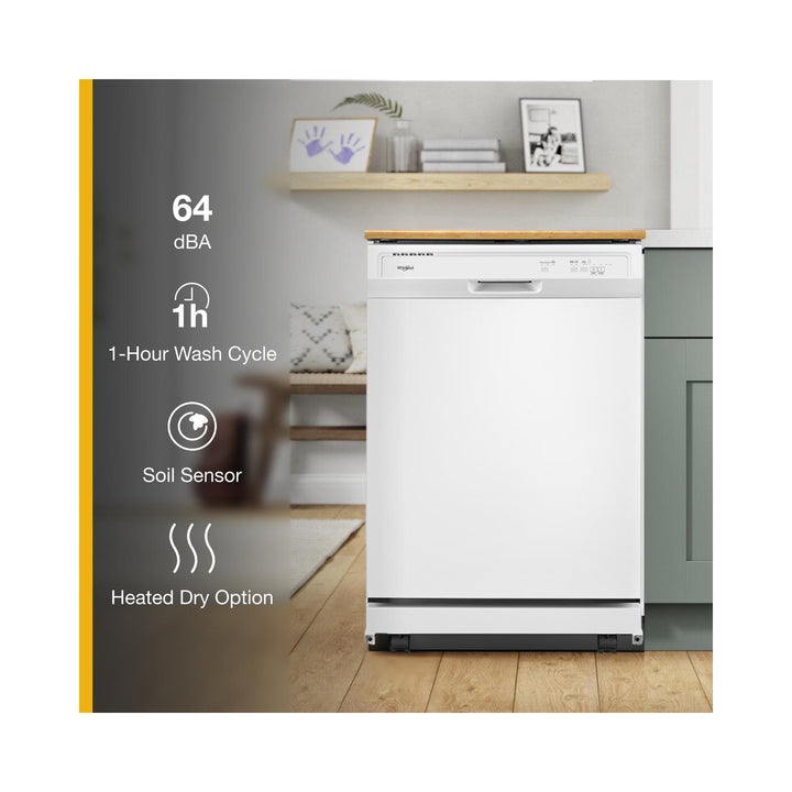 Whirlpool Heavy-Duty Dishwasher with 1-Hour Wash Cycle