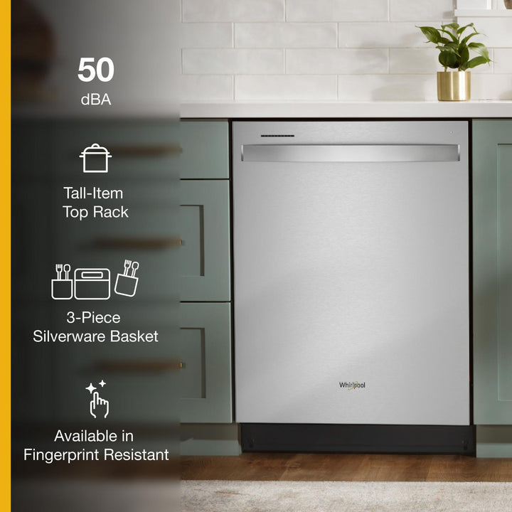 Whirlpool® Large Capacity Dishwasher with Deep Top Rack