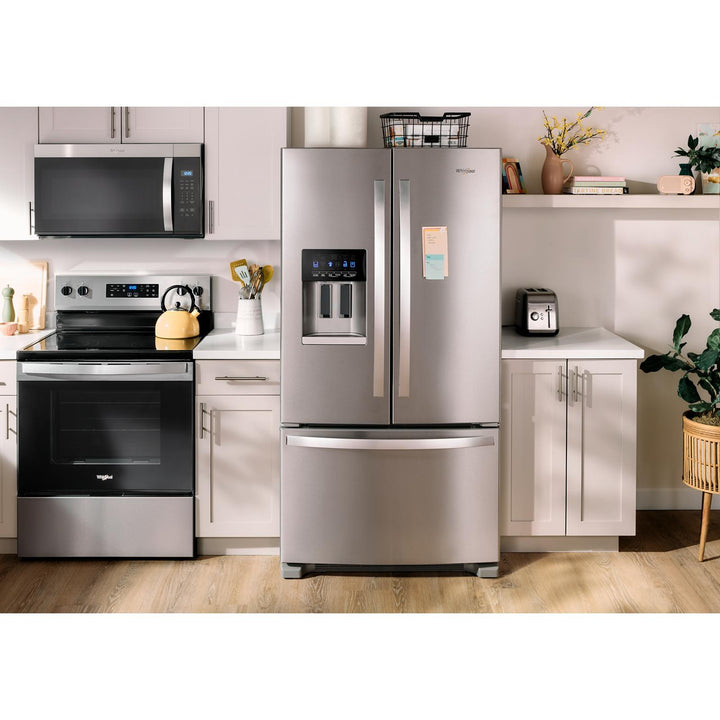 Whirlpool Refrigerator French Door with Water Dispenser & Ice Maker, Bottom Freezer 36"