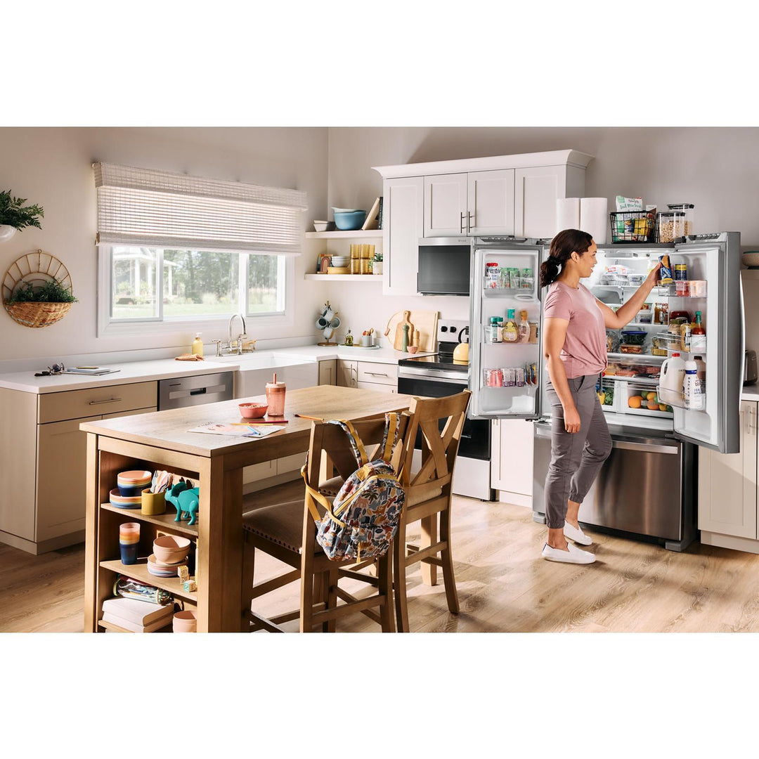 Whirlpool Refrigerator French Door with Water Dispenser & Ice Maker, Bottom Freezer 36"