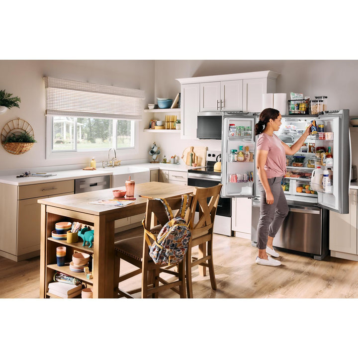Whirlpool Refrigerator French Door with Water Dispenser & Ice Maker, Bottom Freezer 36"