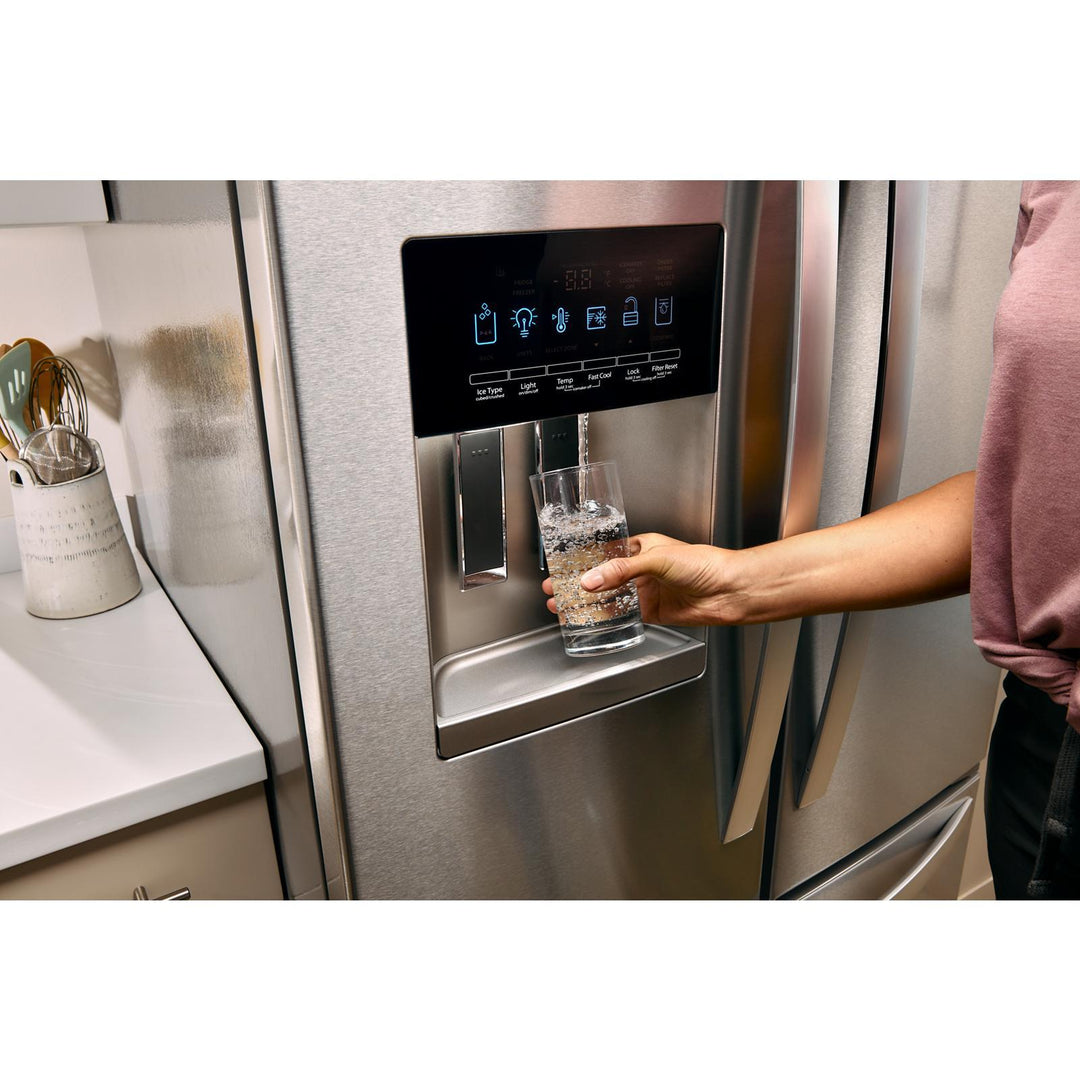 Whirlpool Refrigerator French Door with Water Dispenser & Ice Maker, Bottom Freezer 36"
