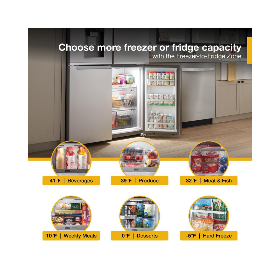 Whirlpool® 36-Inch Counter Depth 4 Door Refrigerator with Ice Maker in Door