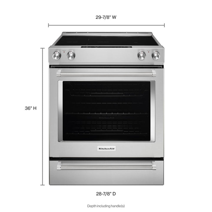 Kitchenaid® 30-Inch 5-Element Electric Convection Slide-In Range with Baking Drawer