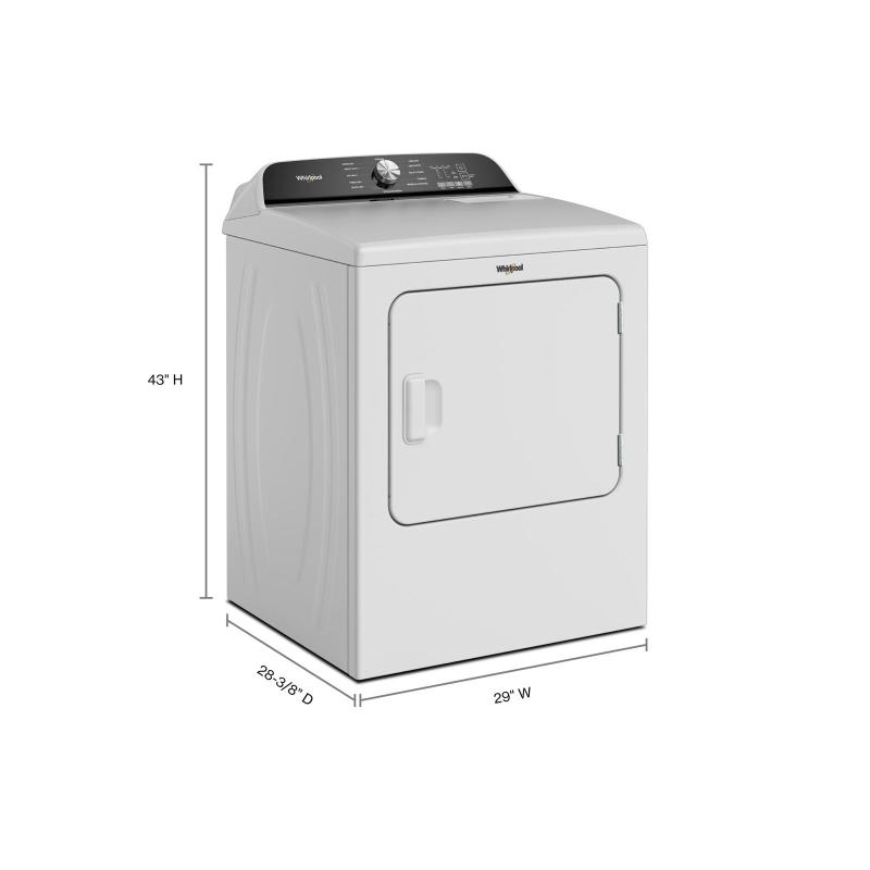 Whirlpool Top Load Electric Dryer with Moisture Sensor 7.0 Cu. Ft.