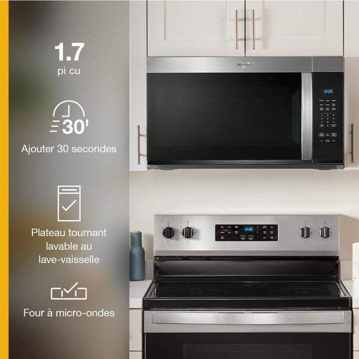 Whirlpool Over the range Microwave 900 Watts 30’ W 1.7 cu. ft