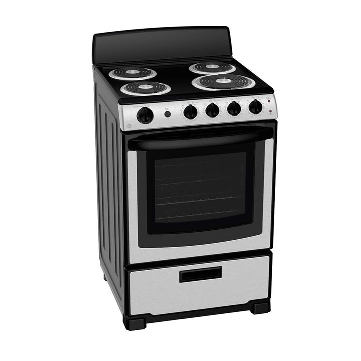 GE 24" 2.9 cu ft Free Standing Electric Standard Clean Range Stainless Steel