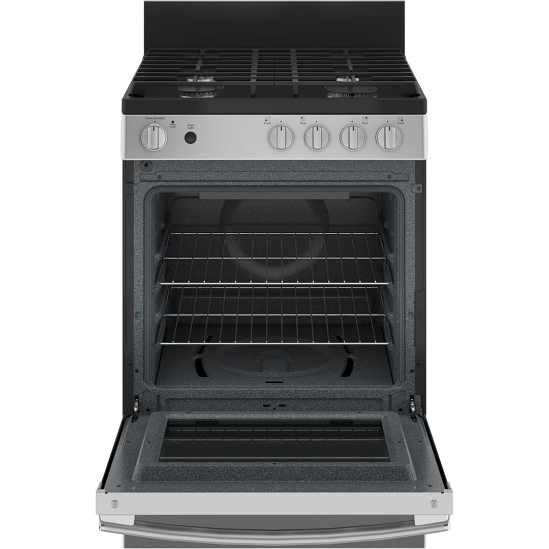 GE 24" Free Standing Range with Removable Storage Drawer Stainless Steel