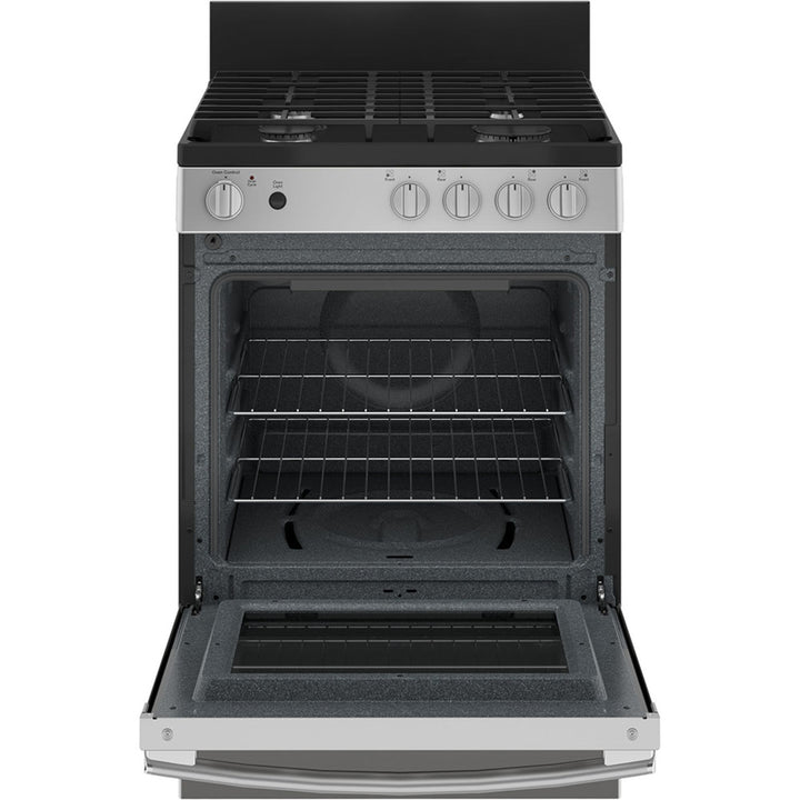 GE 24" Free Standing Range with Removable Storage Drawer Stainless Steel