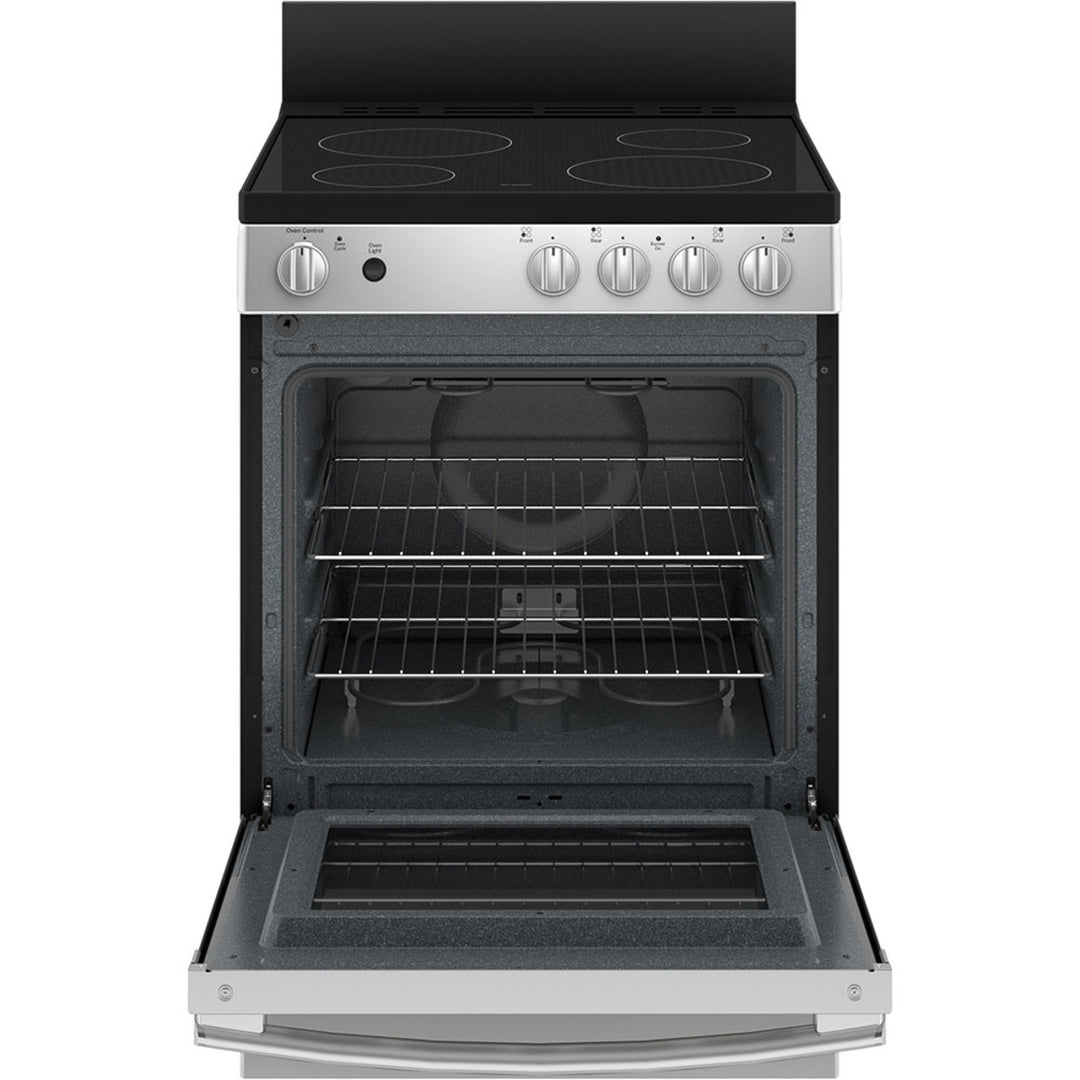 GE 24" Free Standing Range with Removable Storage Drawer Stainless Steel