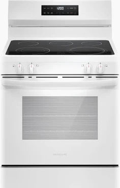 Frigidaire Electric Range with Dual Expandable Element EvenTemp Cooktop and Steam clean oven in White
